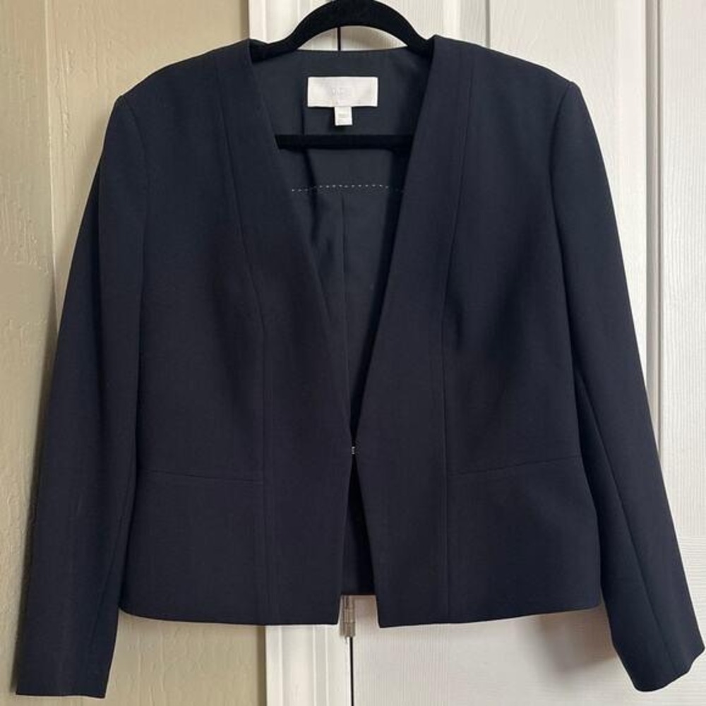 BOSS Hugo Boss‎ Jemida Navy Blue Slim Fit Peplum Blazer - Size 10